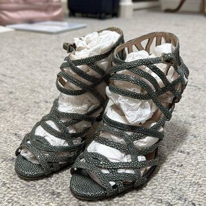 Loeffler Randall Strappy Shagreen-Textured Heels
Size: 7B